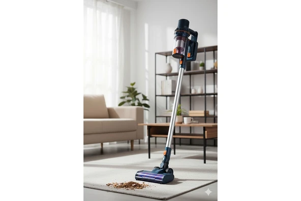 Hd-15 Şarjlı Dikey Süpürge 350W Bldc Motor, 23KPA Güçlü Emiş, Uzun Pil Ömrü ürün görseli