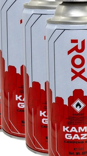 ROX Kamp Ocak Gazı Valfli Kartuş 227gr - 24 Adet - Resim 3