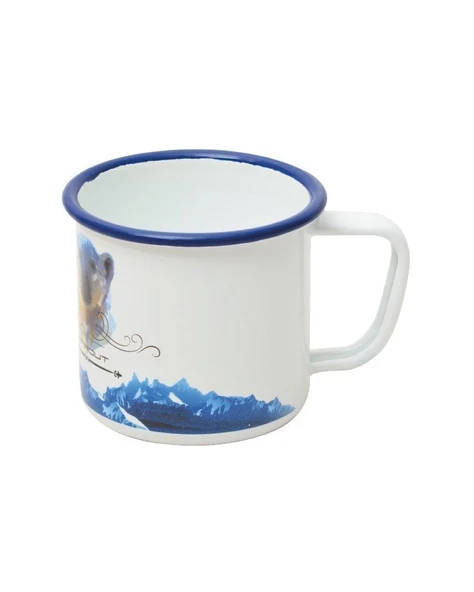 NURGAZ Campout Emaye Kupa Bardak (Beyaz-Bear) - Resim 2