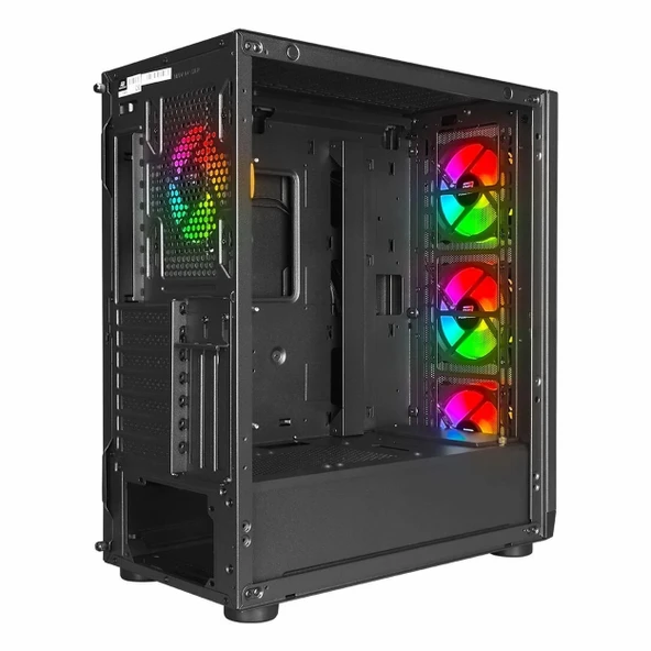 PowerBoost VK-W001B USB 3.2 ARGB ATX Mid Tower Siyah Kasa - Resim 6