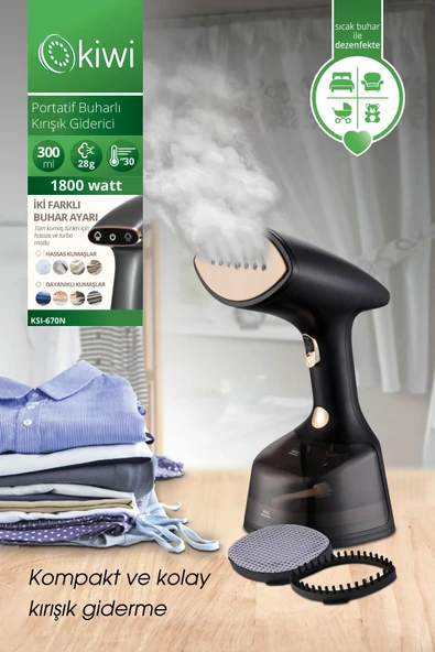 Kiwi Ksı-670N 1800W Portatif Buharlı Kırışıklık Giderici - Paslanmaz Çelik Buhar Çıkışı ürün görseli