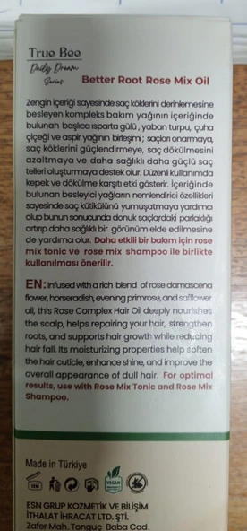 TRUE BEE BETTER ROOT ROSE MIX OIL - Resim 3