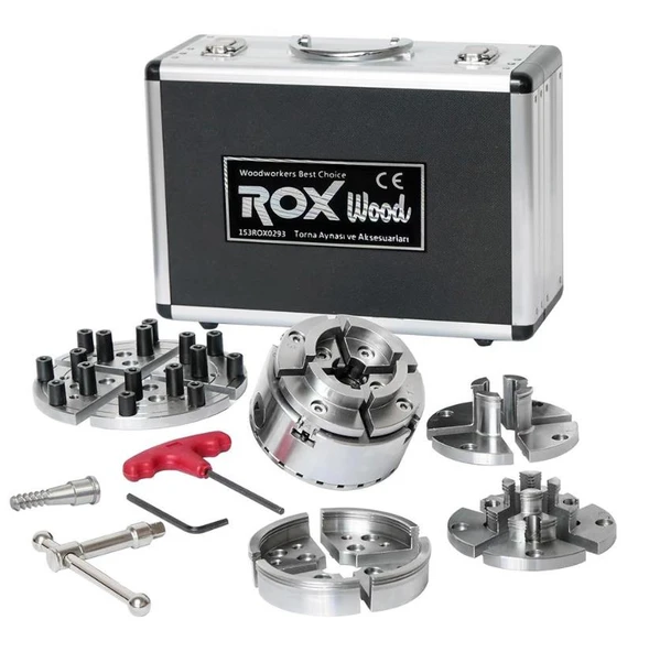 Rox Wood 0293 4 Çeneli Ahşap Torna Aynası ve Aksesuarları 6 Parça ürün görseli