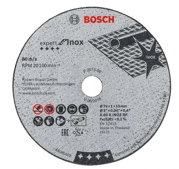 BOSCH 76 mm Inox Kesme Taşı 5'li Paket (GWS 12V-76 İçin) ürün görseli