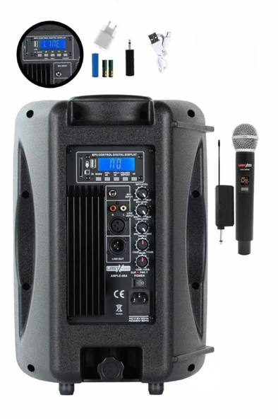 Lastvoice Ample-12AP Taşınabilir Seyyar Portatif Mikrofonlu Elektrikli Ses Sistemi Hoparlör (800 Watt) - 3