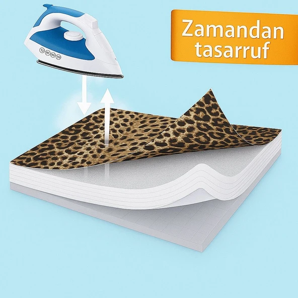 Ütü Masası Kılıfı Keçeli Leopar Desen - 4