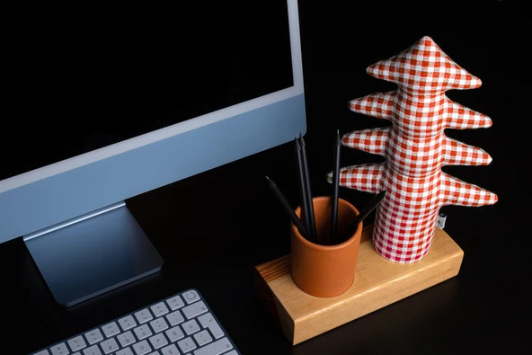 Kayigo Lavender Kalemlik & Notluk - Kırmızı Pötikareli Çam - Resim 2