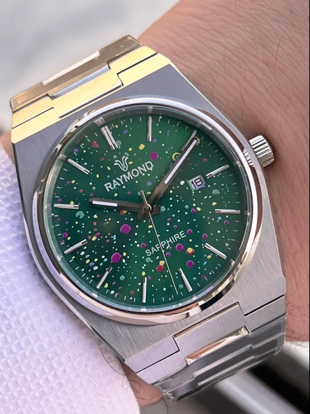 Raymond Nişan Ve Damatlara Özel Çelik Kordon 2 Yıl Garantili 5 Atm Erkek Kol Saati+Bileklik RMD.38 - Resim 2