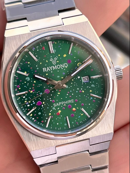 Raymond Nişan Ve Damatlara Özel Çelik Kordon 2 Yıl Garantili 5 Atm Erkek Kol Saati+Bileklik RMD.38 - Resim 4