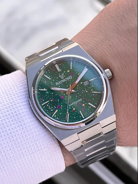 Raymond Nişan Ve Damatlara Özel Çelik Kordon 2 Yıl Garantili 5 Atm Erkek Kol Saati+Bileklik RMD.38 - Resim 3