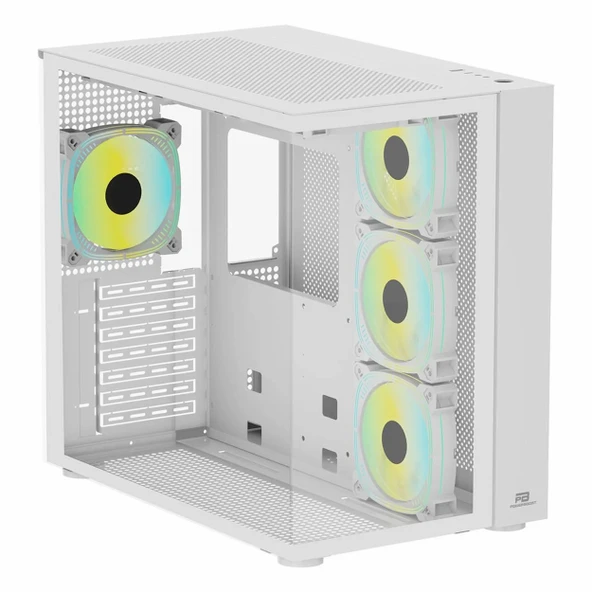 PowerBoost PB-SS02W USB 3.2 ARGB ATX Mid Tower Beyaz Kasa - Resim 3