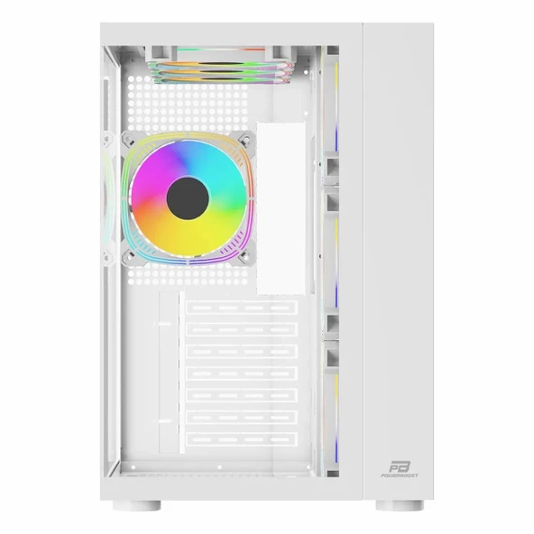 PowerBoost PB-SS02W USB 3.2 ARGB ATX Mid Tower Beyaz Kasa - Resim 2