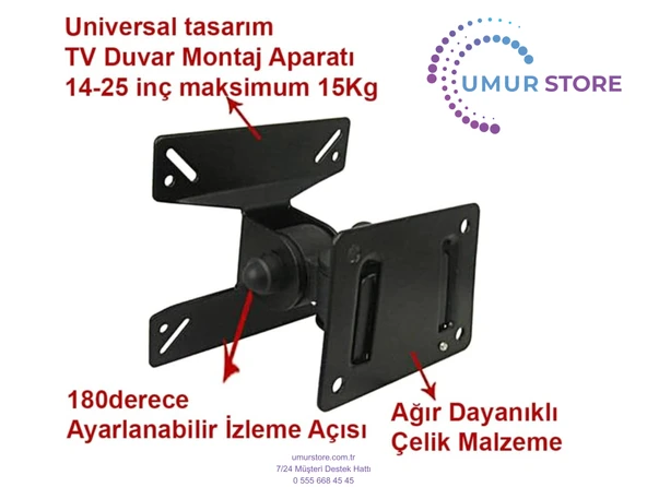 Sunny 24 inç webOS Smart LED TV SN24LEDI262C-S Tv Hareketli Televizyon Duvar Askı Aparatı - 3