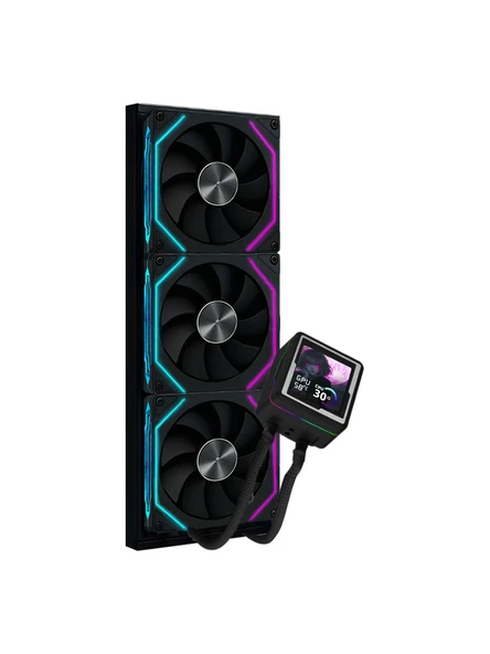 Dragos AquaForge 360 Intel-AMD 360MM LCD Ekranlı ARGB Siyah Sıvı Soğutucu - 3