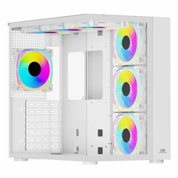 PowerBoost PB-SS02W USB 3.2 ARGB ATX Mid Tower Beyaz Kasa - Resim 4