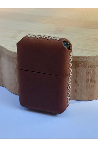 Monalisa Home Renkli Gerçek Deri Kılıflı Özel Tasarım Benzinli Çakmak