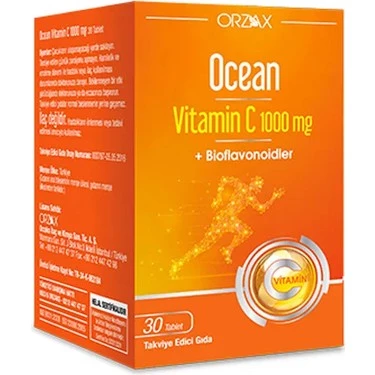 Ocean Vitamin C 1000 Mg Takviye Edici Gıda 30 Tablet