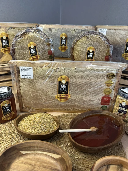 Organik Yayla Çiçek Balı 2800 Gr Sarı renk çerçeve bal