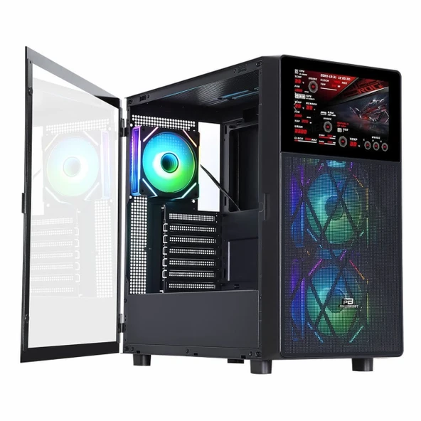 PowerBoost PB-P4367BB USB 3.2 ARGB ATX Mid Tower Siyah Kasa - Resim 6