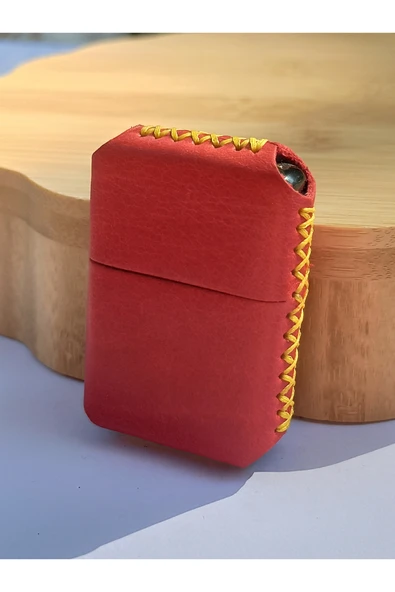 Monalisa Home Renkli Gerçek Deri Kılıflı Özel Tasarım Benzinli Çakmak