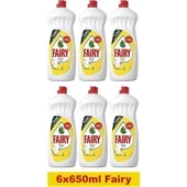 Fairy Sıvı Bulaşık Deterjanı Limon 650 ml x 6 Adet ürün görseli