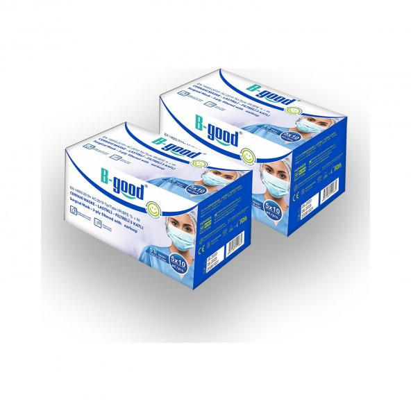 B-Good Cerrahi Maske Filtreli 3 Katlı Telli 50 Adet x 2 Adet
