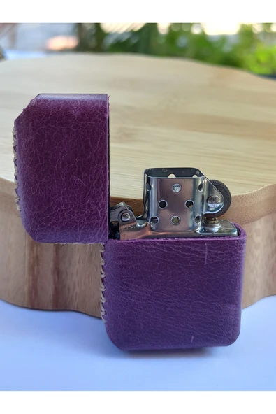 Monalisa Home Renkli Gerçek Deri Kılıflı Özel Tasarım Benzinli Çakmak - 2