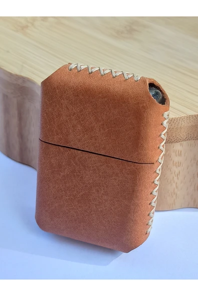 Monalisa Home Renkli Gerçek Deri Kılıflı Özel Tasarım Benzinli Çakmak