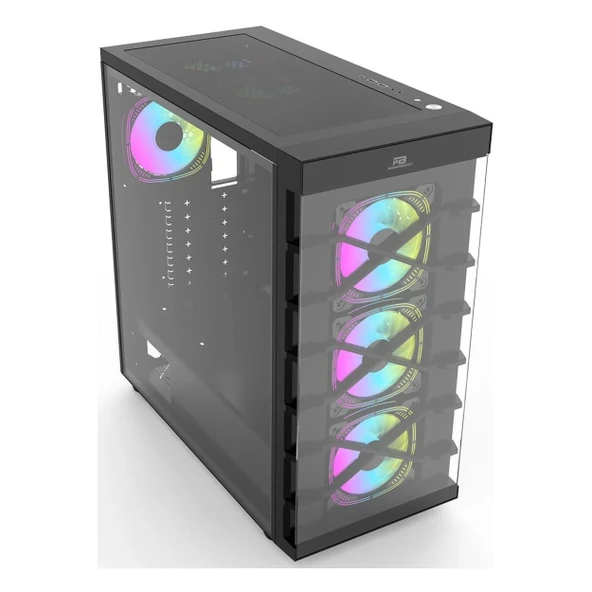 PowerBoost PB-GR222BB USB 3.2 RGB ATX Mid Tower Siyah Kasa - Resim 3