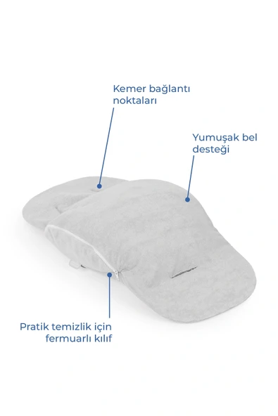 Babyjem Ana Kucağı Bel Desteği Havlu Gri - Resim 2