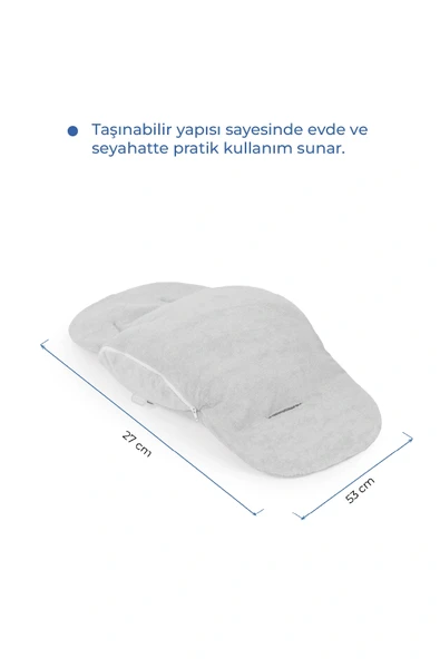 Babyjem Ana Kucağı Bel Desteği Havlu Gri - Resim 4