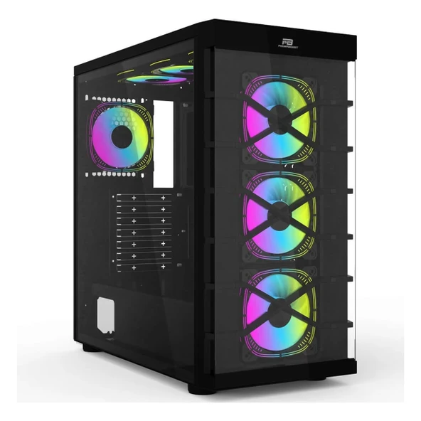 PowerBoost PB-GR222BB USB 3.2 RGB ATX Mid Tower Siyah Kasa ürün görseli 1