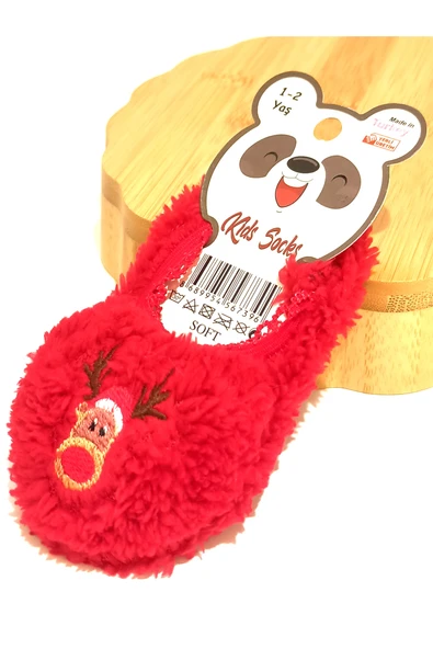 Monalisa Home 1-2 Yaş Gösterişli Yumoş Kırmızı Renk  Çocuk Patik Çorap ürün görseli 1