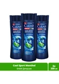 Clear Men Kepeğe Karşı Etkili Şampuan Cool Sport Menthol Ferahlatıcı Mentol Etkisi 350 ml x3 ürün görseli