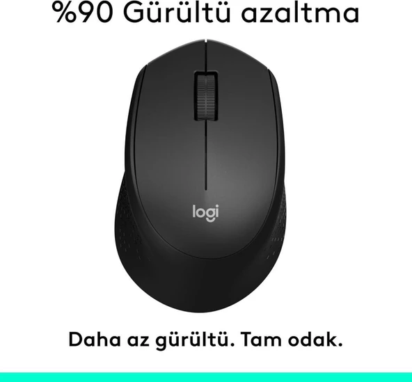Logitech M330 Silent Plus 910-004909 Siyah Sessiz Optik Kablosuz Mouse- TEŞHİR - 1