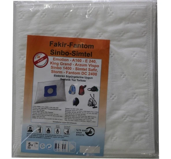 Vispo Elektrikli Süpürge Uyumlu Sentetik Toz Torbası ürün görseli