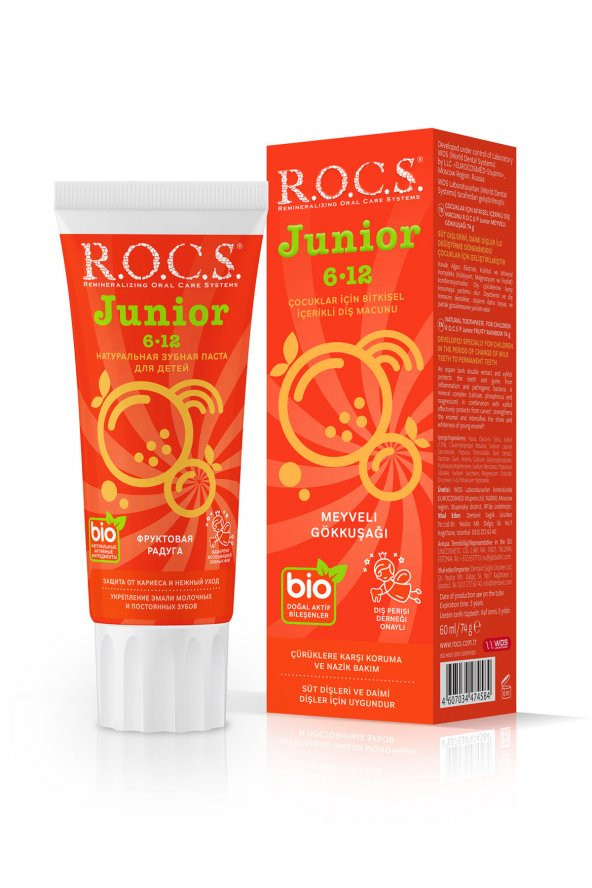 Rocs Junior 6-12 Yaş Meyveli Gökkuşağı Diş Macunu 60 ml