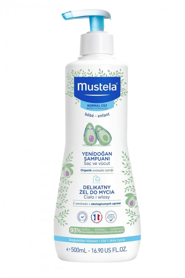 Mustela Dermo Cleansing Yenidoğan Saç ve Vücut Şampuanı 500 ML