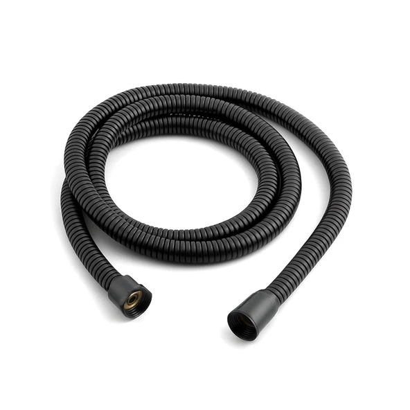 Siyah Paslanmaz Örgülü Duş Bağlantı Hortumu 150 cm Dayanıklı Esnek Banyo Aksesuarı Bağlantı Fıskiye ürün görseli