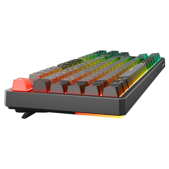 Rampage YORU TKL PRO Gri/Siyah 2.4ghz+BT5.0+Type-C 5 Bağlantı OUTEMU Red Swich Q Kablosuz RGB Mekanik Oyuncu Klavyesi Rampage - 4