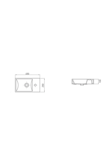 Esvit Esvit Lapino Ceramic Minos 4057 - 45 Cm Dolap Uyumlu Lavabo - Resim 3