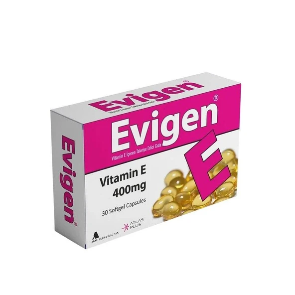 Evigen Vitamin E 400 mg 30 Softgel Kapsül ürün görseli