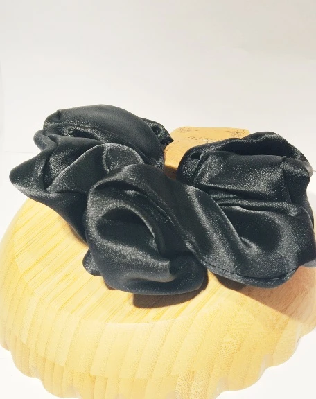 Monalisa Home Gösterişli Parlak Siyah Renk Büyük Esnek  Lastik Toka ürün görseli