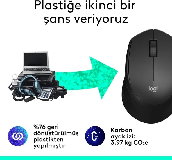 Logitech M330 Silent Plus 910-004909 Siyah Sessiz Optik Kablosuz Mouse- TEŞHİR - 5