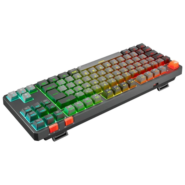 Rampage YORU TKL PRO Gri/Siyah 2.4ghz+BT5.0+Type-C 5 Bağlantı OUTEMU Red Swich Q Kablosuz RGB Mekanik Oyuncu Klavyesi Rampage - 5