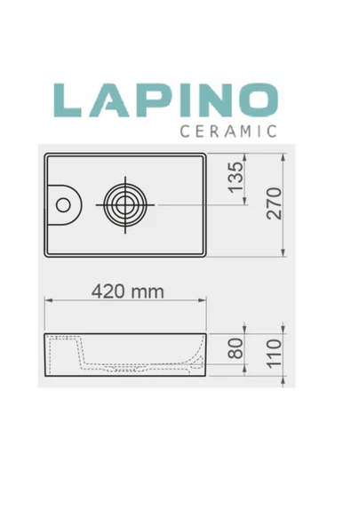 Esvit Lapino 42 X 27 Floppy Class Lavabo - Resim 3