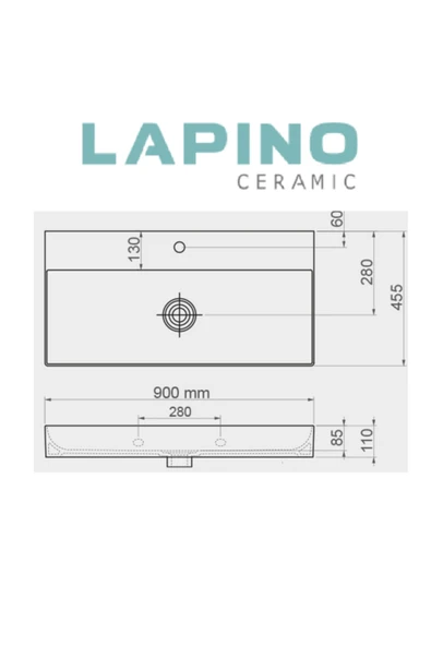 Esvit Lapino 90 X 45 Edge Lavabo - Resim 3