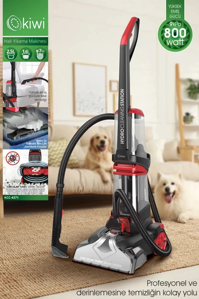 Kiwi KCC-4371 PRO Koltuk Temizleme Başlıklı Dikey Süpürge Halı ve Koltuk Yıkama Leke Çıkartma Makinesi - 1