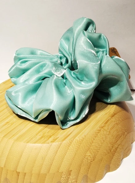 Monalisa Home Gösterişli Parlak Su Yeşili Renk Büyük Esnek  Lastik Toka ürün görseli