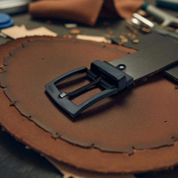 Kemer Tokası 4,5 cm Döner Kafa 1 Adet Siyah Silme (Leathercraft, Deri Hobi)